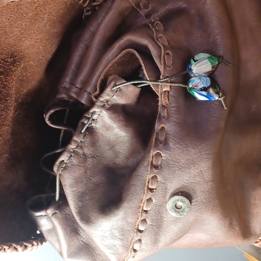 Leather Boho Backpack - image 5